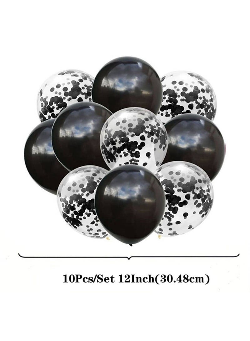 Decorative Party Balloons with Inner Pieces – Black – 10 Pieces – 12 Inch - Image 2